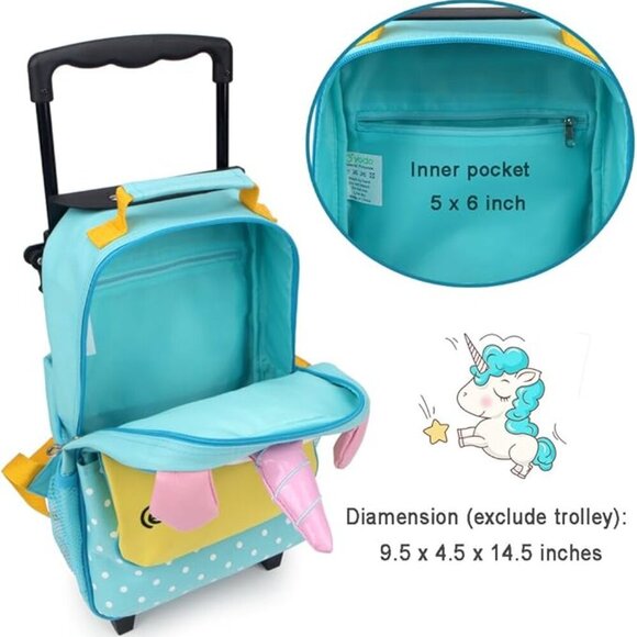 Yodo Unicorn Rolling Backpack and Luggage - Picture 9 of 9